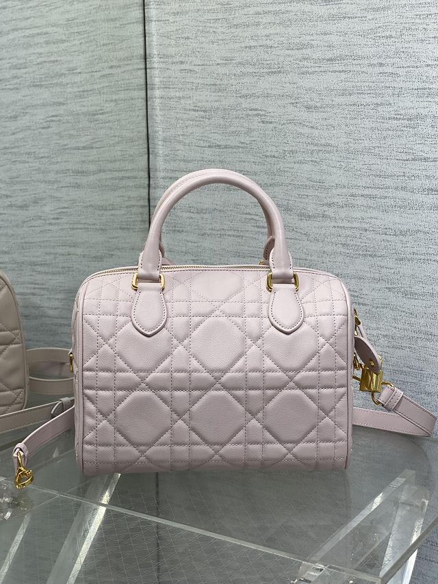 Dior original calfskin groove 25 bag M1365 light pink