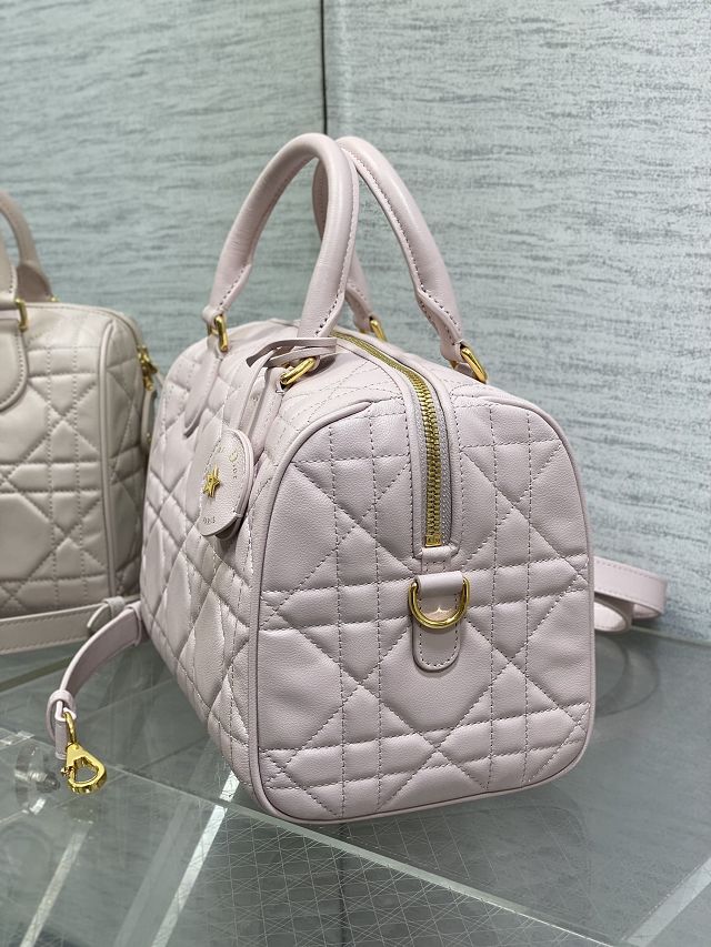 Dior original calfskin groove 25 bag M1365 light pink