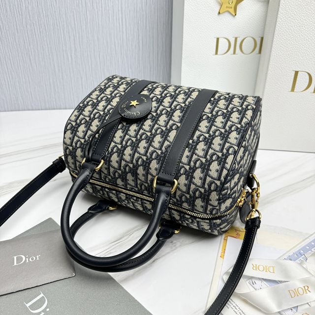 Dior original cotton groove 25 bag M1365 blue