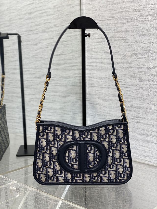 Dior original cotton signature hobo bag S9211 blue