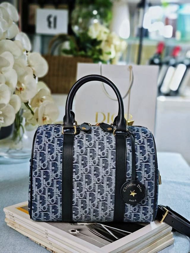 Dior original denim groove 25 bag M1365 blue