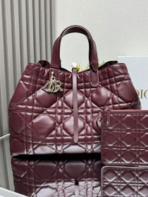 Dior original calfskin large toujours bag M2820 bordeaux