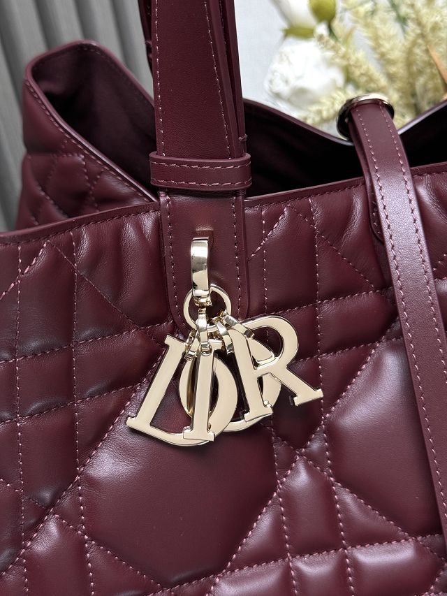 Dior original calfskin large toujours bag M2820 bordeaux