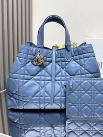 Dior original calfskin large toujours bag M2820 denim blue