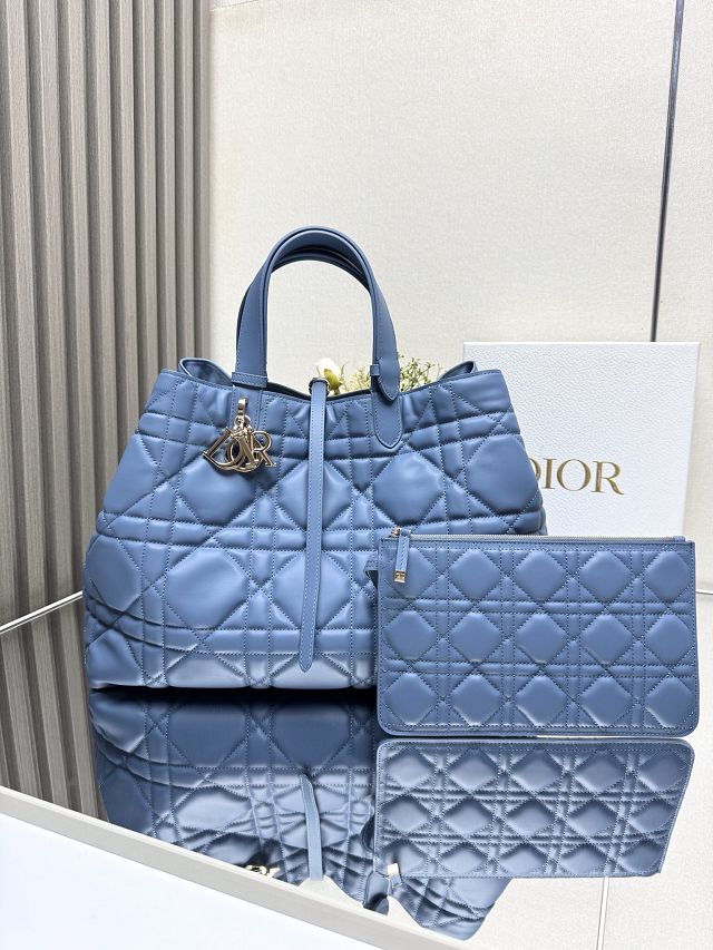 Dior original calfskin large toujours bag M2820 denim blue