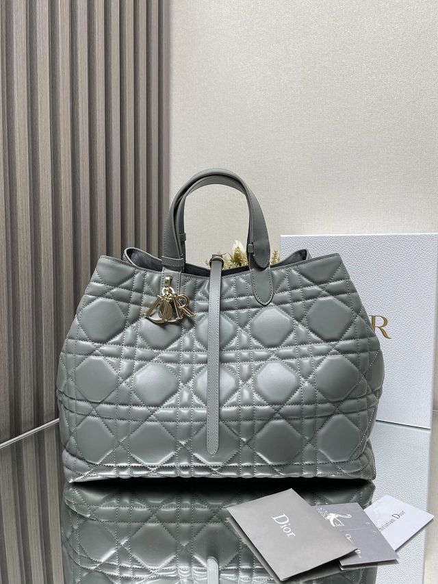 Dior original calfskin large toujours bag M2820 stone grey