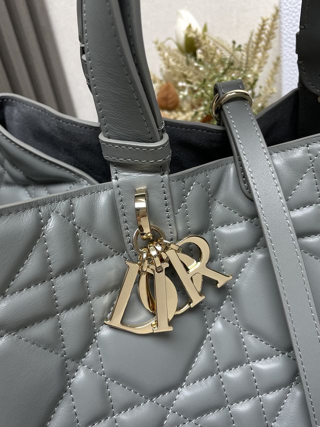 Dior original calfskin large toujours bag M2820 stone grey