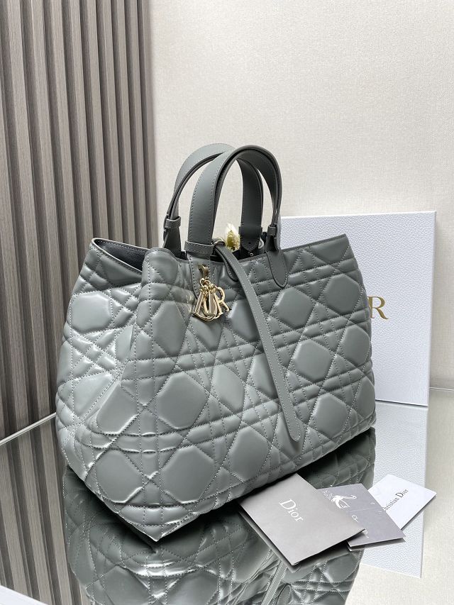 Dior original calfskin large toujours bag M2820 stone grey