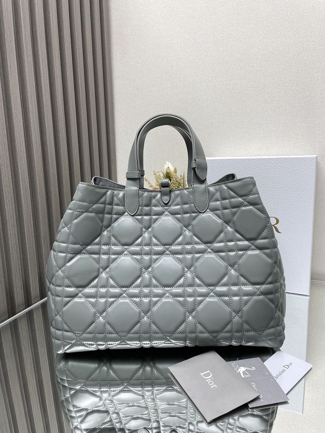 Dior original calfskin large toujours bag M2820 stone grey