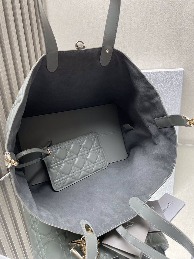 Dior original calfskin large toujours bag M2820 stone grey