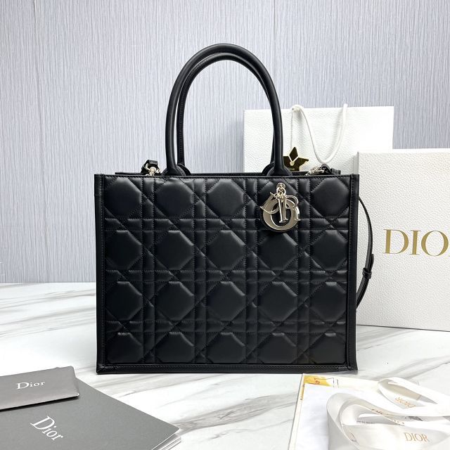 Dior original calfskin medium book tote bag M1324 black