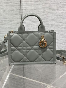 Dior original calfskin mini book tote bag S5573 stone grey