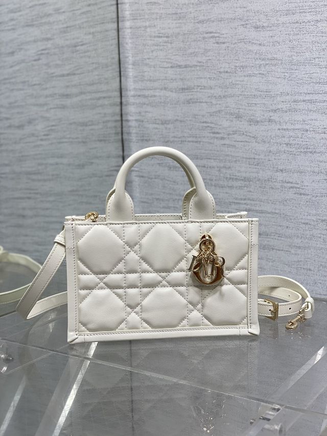 Dior original calfskin mini book tote bag S5573 white