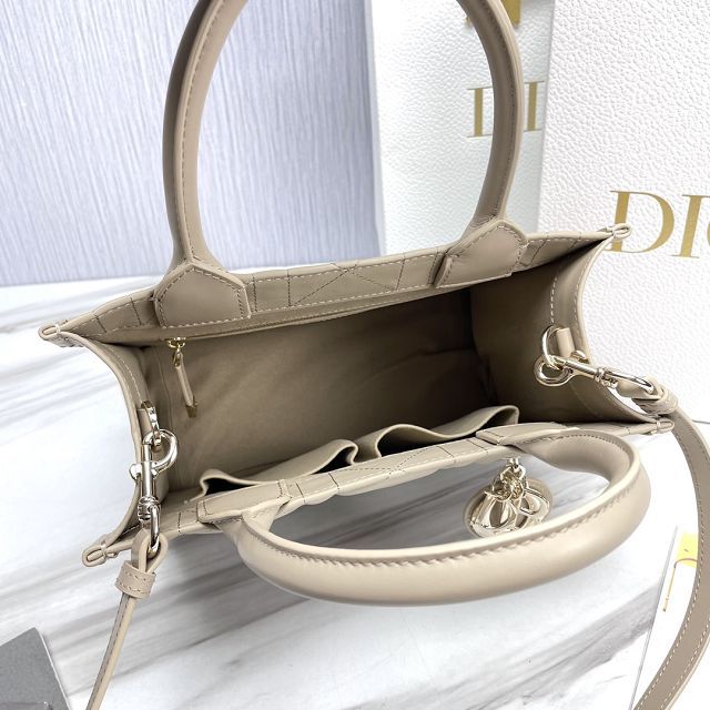 Dior original calfskin small book tote bag M1325 beige