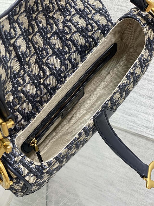 Dior original cotton saddle bag M0455 blue