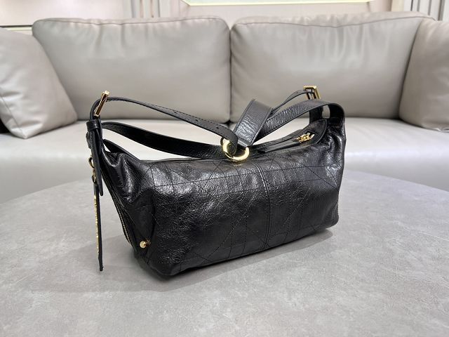 Dior original crinkled calfskin small D-Journey bag M2416 black