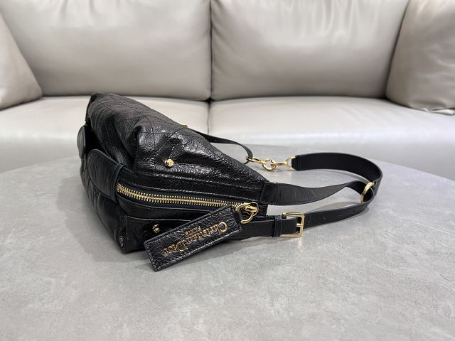 Dior original crinkled calfskin small D-Journey bag M2416 black