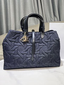 Dior original denim large toujours bag M2820 dark blue