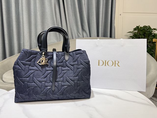 Dior original denim large toujours bag M2820 dark blue