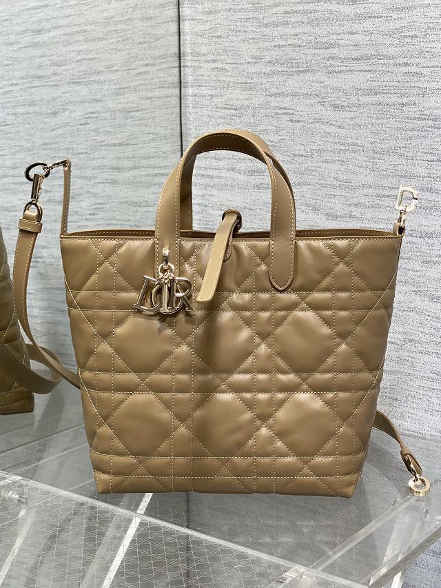 Dior original calfskin medium toujours bag M2821 tan