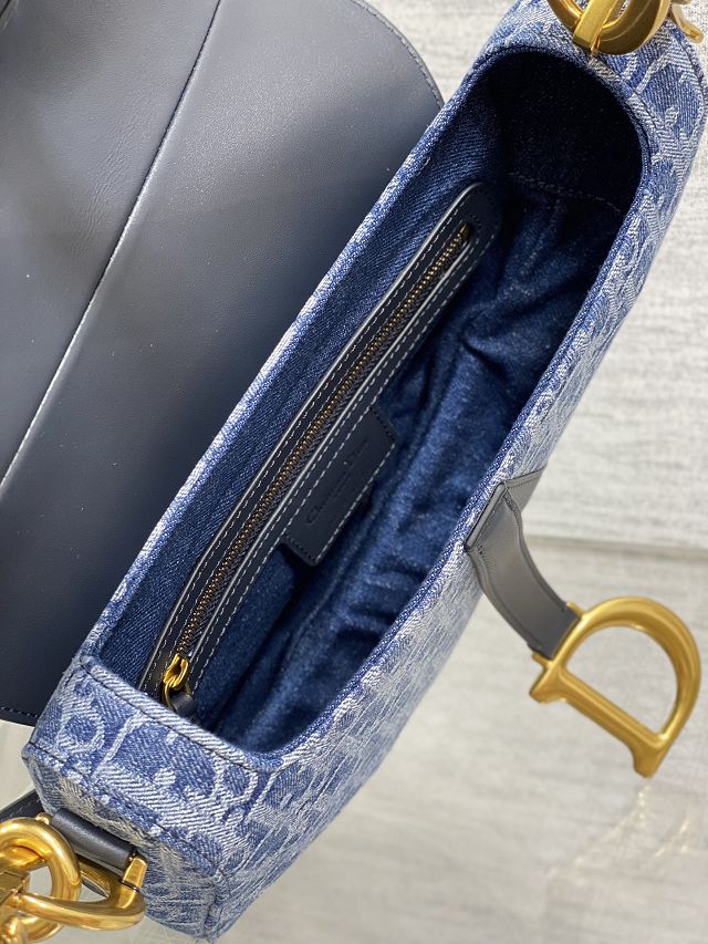 Dior original denim saddle bag M0455 blue