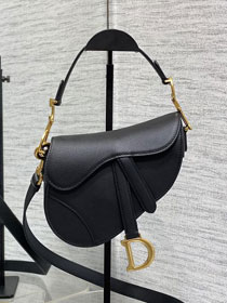 Dior original grained calfskin mini saddle bag M0456 black