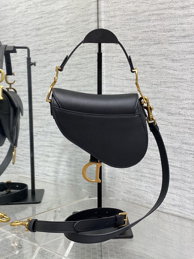 Dior original grained calfskin mini saddle bag M0456 black