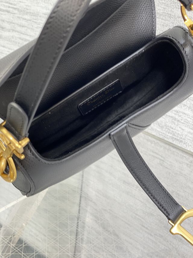 Dior original grained calfskin mini saddle bag M0456 black