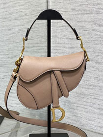 Dior original grained calfskin mini saddle bag M0456 blush