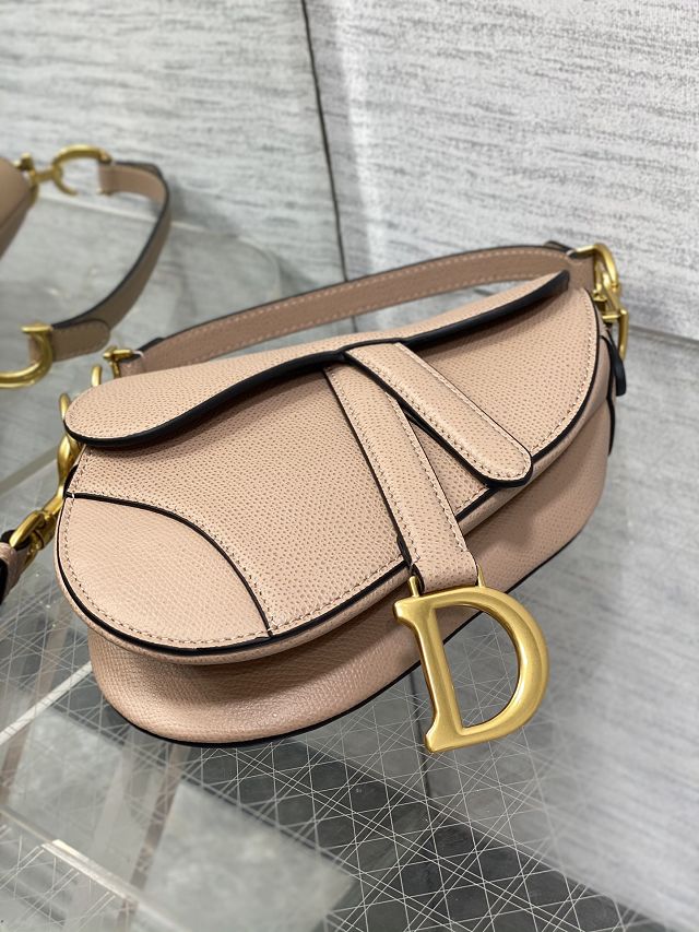 Dior original grained calfskin mini saddle bag M0456 blush