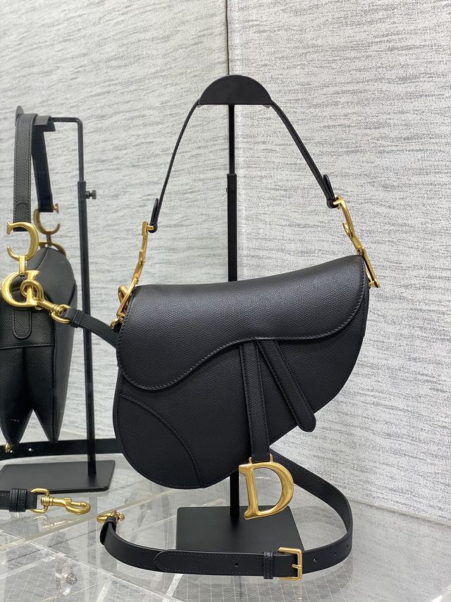 Dior original grained calfskin saddle bag M0455 black