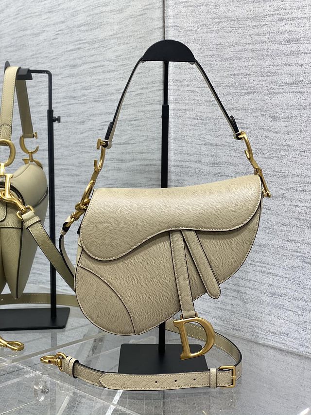 Dior original grained calfskin saddle bag M0455 sand