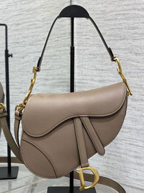 Dior original grained calfskin saddle bag M0455 warm taupe