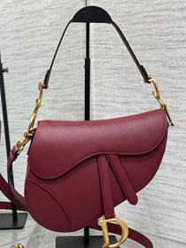 Dior original grained calfskin saddle bag M0455 wine