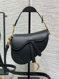 Dior original smooth calfskin mini saddle bag M0456 black