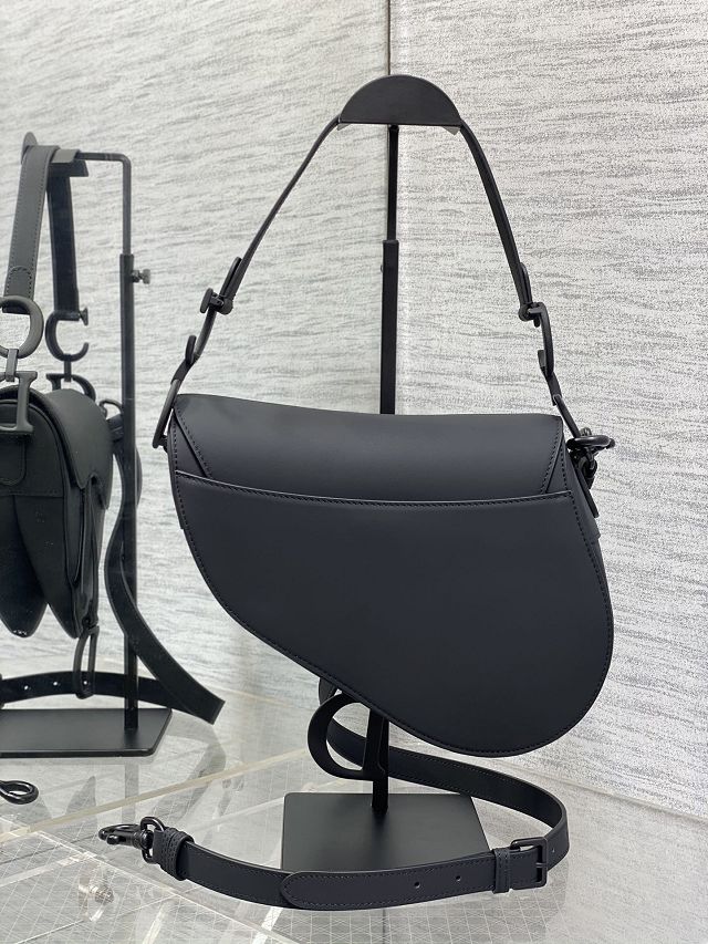 Dior original smooth calfskin saddle bag M0455 allblack