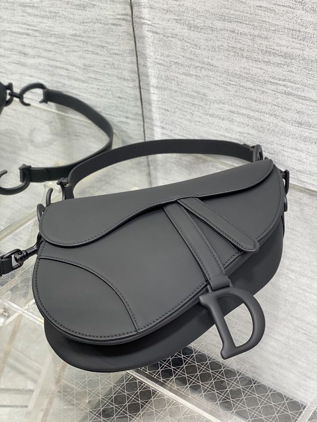 Dior original smooth calfskin saddle bag M0455 allblack