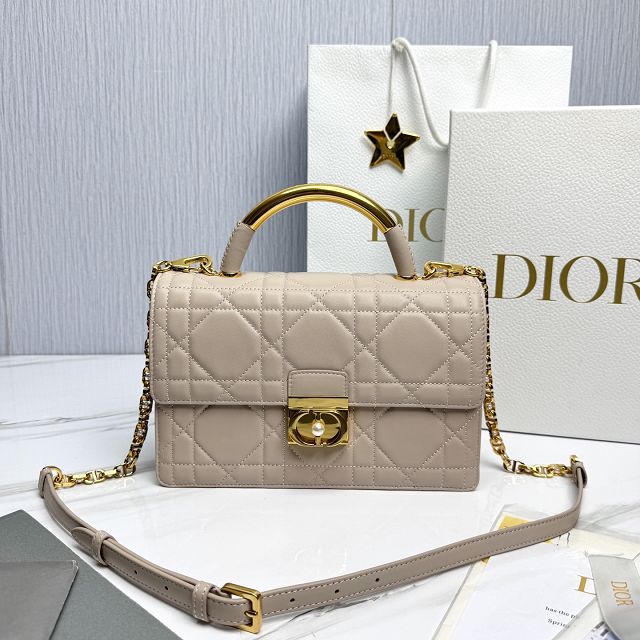 Dior original calfskin ange top handle bag M4402 beige