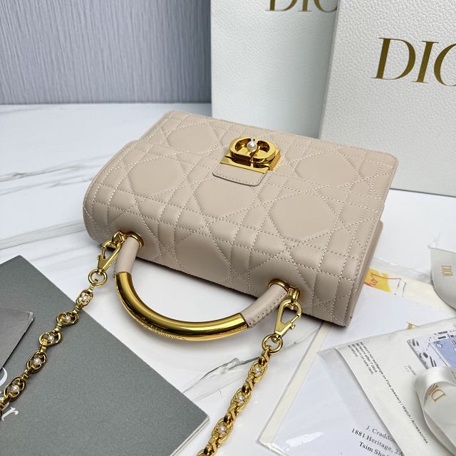 Dior original calfskin ange top handle bag M4402 beige