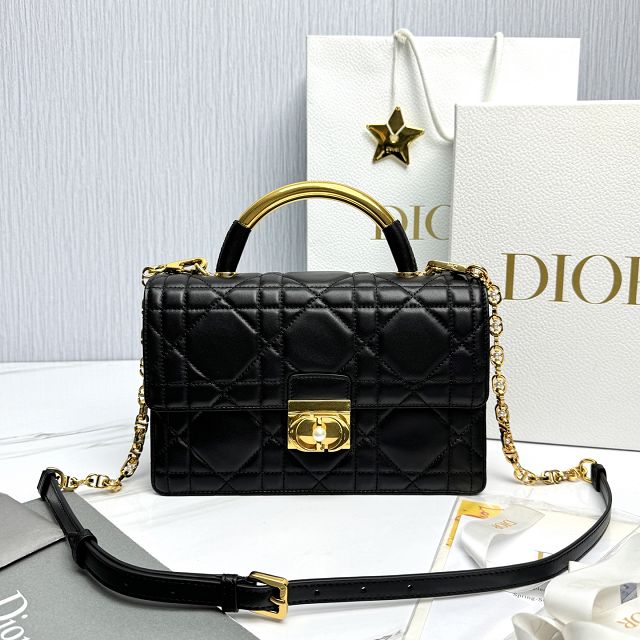 Dior original calfskin ange top handle bag M4402 black