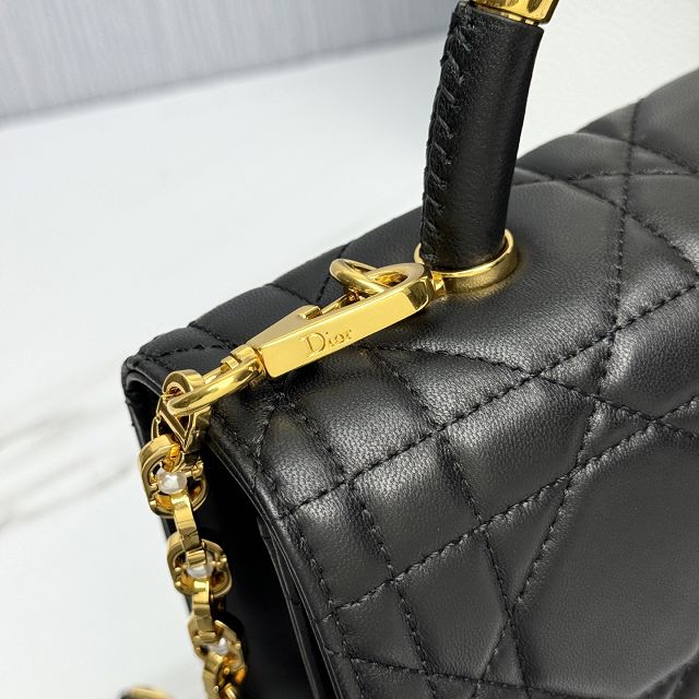 Dior original calfskin ange top handle bag M4402 black