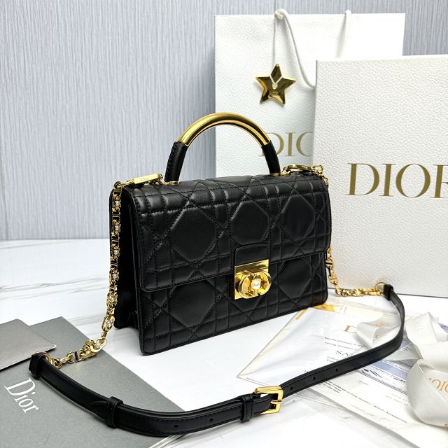 Dior original calfskin ange top handle bag M4402 black