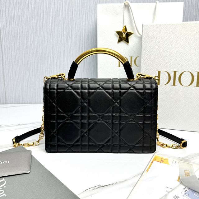 Dior original calfskin ange top handle bag M4402 black