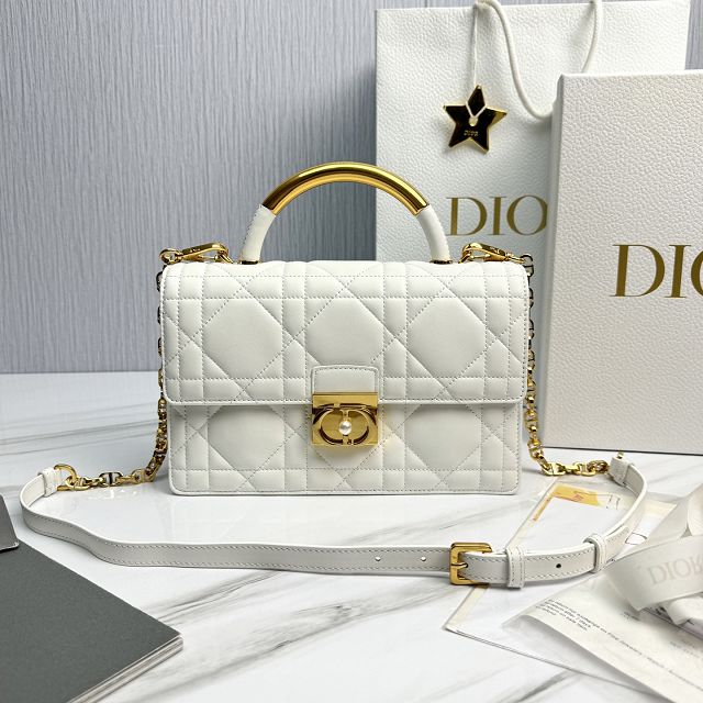 Dior original calfskin ange top handle bag M4402 white