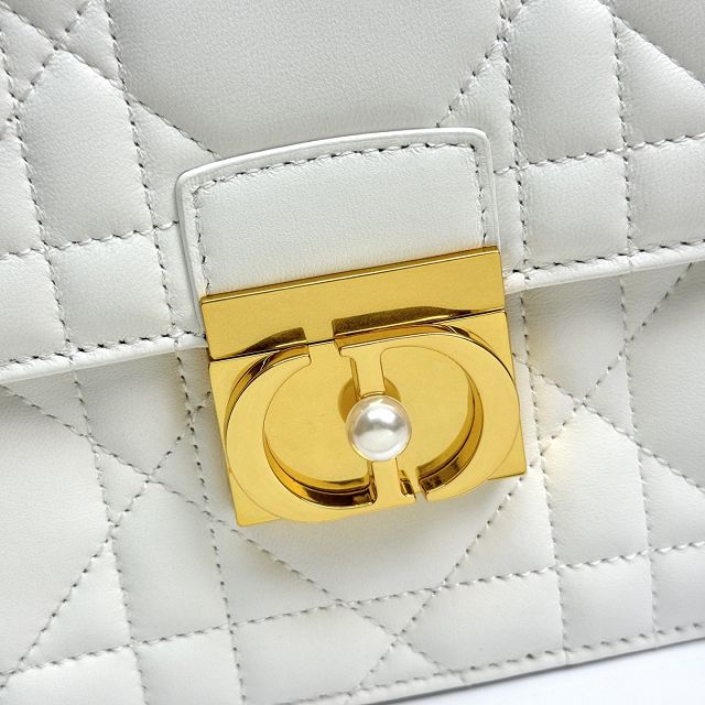 Dior original calfskin ange top handle bag M4402 white