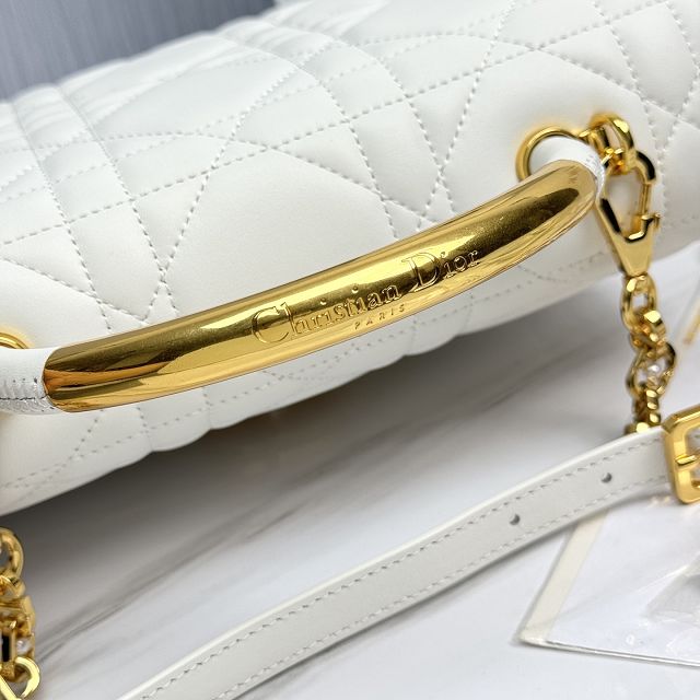 Dior original calfskin ange top handle bag M4402 white