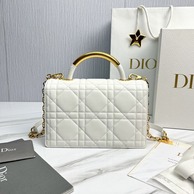 Dior original calfskin ange top handle bag M4402 white