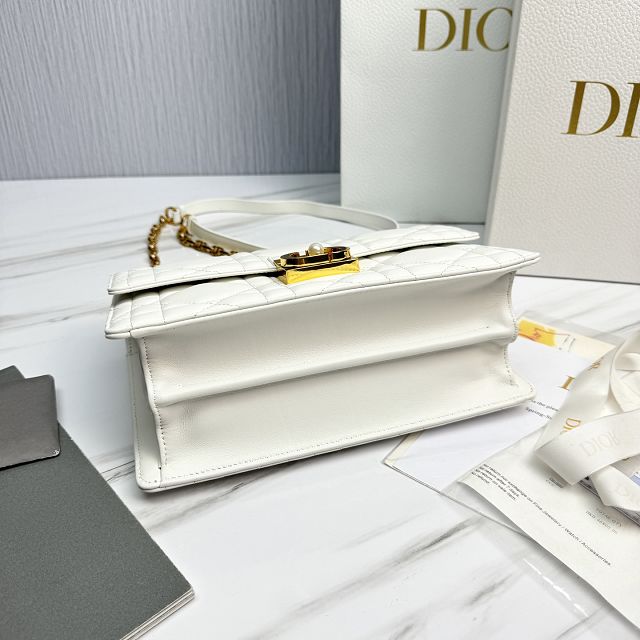 Dior original calfskin ange top handle bag M4402 white