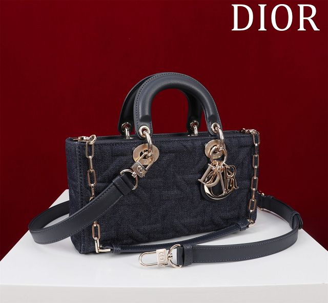 Dior original denim medium lady D-Joy bag M0540 blue