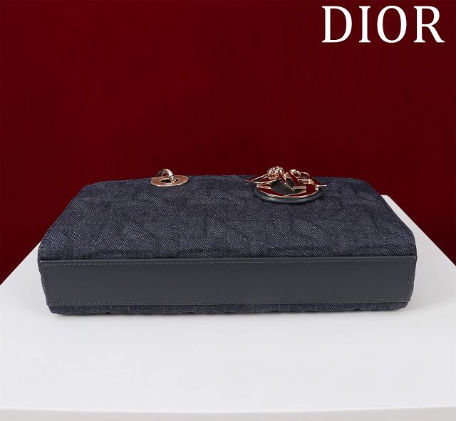 Dior original denim medium lady D-Joy bag M0540 blue